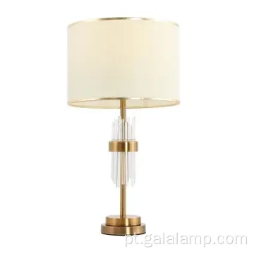 Lâmpada de mesa de cabeceira de aço de cristal contemporânea